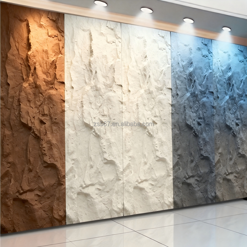 ZS 3D Quartz/Engineer Stone Villa Exterior Waterproof Artificial Stone Wall Panel Modern Design 15-30mm Thickness 3D Model