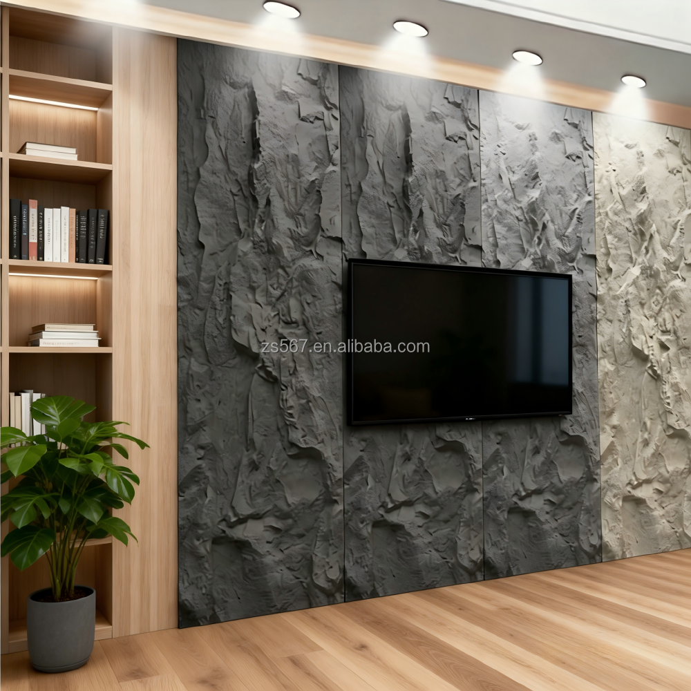 ZS 3D Quartz/Engineer Stone Villa Exterior Waterproof Artificial Stone Wall Panel Modern Design 15-30mm Thickness 3D Model
