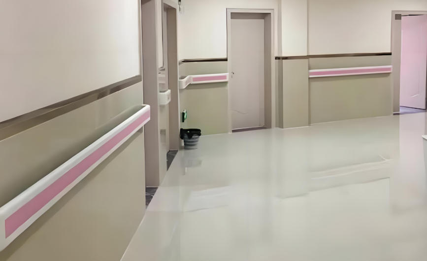 Hospital PVC Handrail with Aluminum Insert Wall Protection System